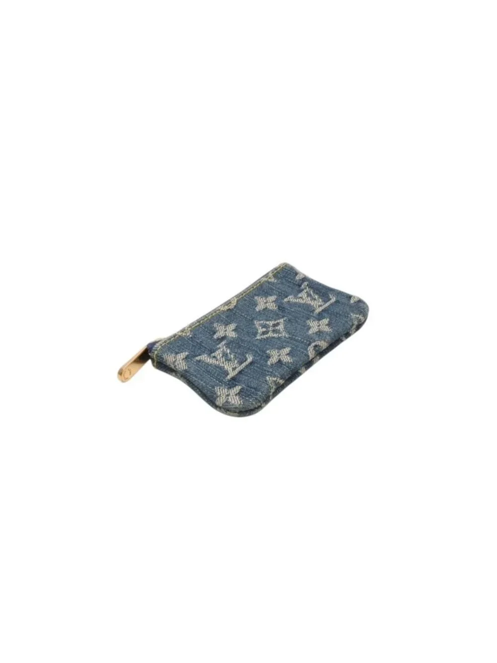 Louis Vuitton Monogram Denim Pochette Cles Coin Purse Blue